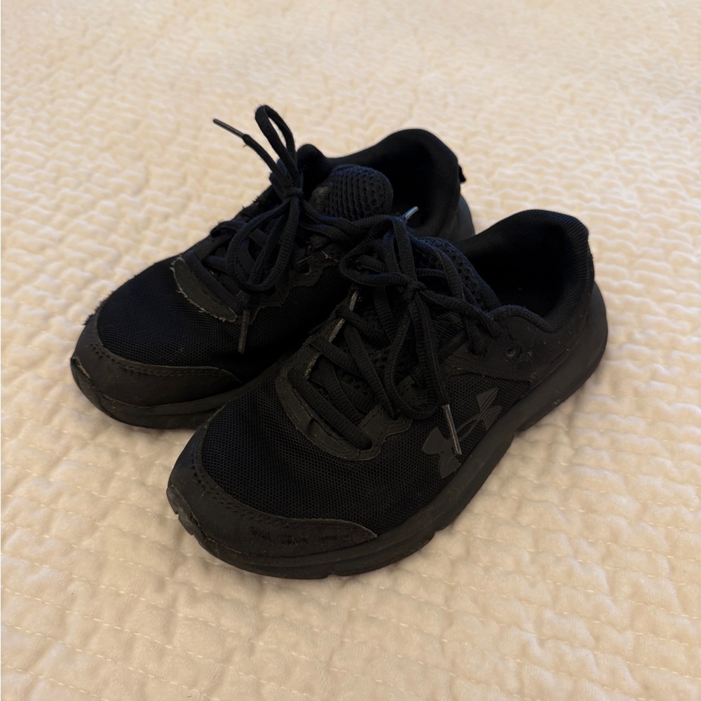 Under Armour Kids Black Athletic Sneakers with Lace Closure
